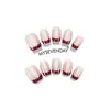 Uñas Cortas Portátiles TikTok Premium Rayadas Color Vino Tinto Ojo de Gato Puntas para Uñas para Niñas, Uñas Postizas Iluminadoras