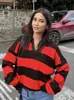 Atacado Fabricante de Roupas Femininas Transfronteiriço Moda Outono e Primavera 2026 Estilo de Rua Tricô Color-Blocking B88883