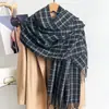 Bufanda de Cuadros de Cachemira Sintética de Alta Gama Estilo Coreano Nueva Bufanda con Borlas para Mujer Otoño/Invierno Bufanda Cálida para Viaje