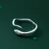 Anillo de Textura Lisa con Forma de Serpiente para Mujer, Moderno, Sencillo, Diseño de Nicho, Anillo Animal Abierto Ajustable al por Mayor
