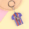 Pingente de borracha macia de camisa do Messi número 7, chaveiro criativo para carro, decoração de Copa do Mundo, presente comemorativo para estudantes