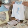 Camiseta para Niñas, Algodón Puro, Clase A, Camiseta Base de Manga Larga para Niñas, Estilo Otoño, Estampado de Dibujos Animados, Cuello Redondo, para Niñas Pequeñas