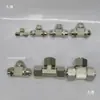 Conector de Tubo de Ar de Cobre, Três Vias, 4, 6, 8, 10, 12 Mm, Conector Pneumático de Torção Rápida PC, Quatro Vias, Redução de Diâmetro