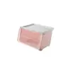 Caixa de Armazenamento Grande de Plástico Iridescente com Tampa Flip-Top Gabinete de Armazenamento Modular Empilhável Tampa Transparente Abertura Inclinada Prateleira Organizadora de Brinquedos