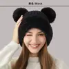 Gorro de invierno de punto lindo estilo coreano para mujer, tejido grueso estilo vintage con trenzas y bordes de felpa, gorro de lana patchwork