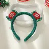 Faixa de Cabeça de Natal Pelúcia Feminina Outono e Inverno Fofa e Engraçada Papai Noel Alce Faixa de Cabelo Estilo Carson Grampo de Cabelo