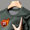Suéter Forrado com Lã Masculino Inverno Nova Marca de Moda Gola Redonda Casual Espessado Quente Manga Longa Camisa Base Masculina