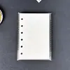 Caderno A7 de Folhas Soltas Marrom Escuro Estilo Xiaohongshu com Dupla Argola, Diário e Bloco de Notas Portátil Criativo e Estiloso