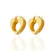Pendientes de Corazón de Metal Cepillado Er462 Simples Ins Lujo Accesible Pendientes de Gama Alta Corazón de Melocotón Pendientes Versátiles Elegantes