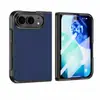Adecuado para iPhone Duo, funda plegable de piel de cordero, protector de pantalla de vidrio templado integrado estilo negocios, funda protectora Apple 18 Fold
