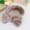 Banda para el cabello con lazo de color sólido de Corea del Sur, banda para el cabello lavable de franela para mujer, accesorios para el cabello, tocados, fábrica al por mayor