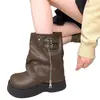 Botas Martin de Suela Gruesa para Chica Baja que Aumentan la Altura para Mujer 2026 Nuevo Estilo Dulce y Fresco Botas Tubulares para Dedo Gordo Botas Cortas hasta la Mitad de la Pantorrilla
