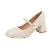 Sapatos Mary Jane confortáveis de estilo luxo leve para noite para mulheres, design gentil francês de bico redondo, novo modelo de primavera e outono, adequados para combinar com cheongsams e saias, sapatos de salto alto