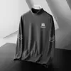 Camiseta base térmica de doble cara para hombre para otoño e invierno con cuello alto tipo tortuga, camiseta de manga larga con forro polar, camiseta interior de cuello medio