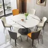 Mesa de comedor de pizarra, extensible y plegable, diseño minimalista moderno, adecuada para apartamentos pequeños, se puede usar como mesa cuadrada o redonda