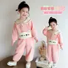 Conjunto de Roupa para Meninas Primavera e Outono 2026 Novo Estiloso Roupa de Primavera Infantil Moda Casual Conjunto de Duas Peças Manga Longa para Bebês Meninas