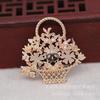 Yiwu Flor de Cobre Colorida Duradoura Banhada a Ouro para Montagem Própria Microincrustada com Zircônia Acessório de Cabelo Broche Elegante Produto Semi-Acabado B1552