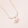 S925 Colar de Prata Esterlina Estilo Coreano Clavícula Cadeia Rosa Flor Colar de Diamante Elegante All-match Pingente de Moda