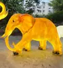Escultura Luminosa de Fibra de Vidrio con Forma de Elefante Grande, Escultura de Elefante Luminoso, Luz de Paisaje Luminosa con Forma de Animal para Turismo Cultural al Aire Libre