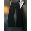 Jeans masculinos vintage azul transfronteiriço de corte inclinado, estilo outono, design estiloso e cool, calças retas flares de alta rua americanas
