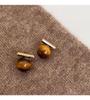 Aretes de piedra Ojo de Tigre de color Rod Maillard de una palabra 2024 Nueva Moda Aretes de temperamento rojo neto que combinan con todo aguja de plata 925