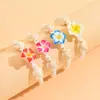 Novo Tornozeleira de Argila Macia Gradiente Frangipani Primavera e Verão Tornozeleira de Corda Torcida Tecida à Mão Tartaruga Retrô Turquesa