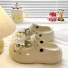Zuecos Mary Jane con soporte para el arco para uso en exteriores, verano, creativos, versátiles, resistentes al desgaste, de EVA, puntera cerrada, pantuflas para mujer