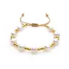 Pulsera Europea y Americana de Estilo Bohemio con Cadena de Nariz de Cerdo, Multicapa Apilada, Tejida con Perlas Naturales y Cuentas de Diamantes con Dije de Amor para Mujer