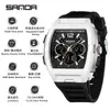 Reloj Deportivo Sanda de Doble Pantalla para Estudiantes de Secundaria, Montañismo al Aire Libre, Hora Mundial, Resistente al Agua, Cuenta Atrás, Versátil, Elegante Reloj Electrónico
