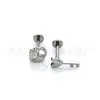 Aleación de Titanio F136 Cerradura Concéntrica Corazón Llave Clavo para Hélice de Oreja Clavo para Labio 0.9 Rosca Interna G23 Joyería de Titanio para Piercings Clavo de Oreja