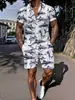 Moda Masculina 2026 Transfronteriza Conjunto a Juego de Top y Pantalones Cortos con Estampado 3D de Manga Corta