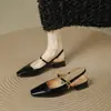 Sandalias Mary Jane Retro de Punta Cuadrada para Mujer, Estilo Veraniego con una Sola Correa, Tacón Grueso, Boca Baja, Tacones Altos de Moda Versátiles, Hechos a Medida