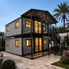 Casa modular prefabricada de dos pisos para oficina hecha a medida para comercio exterior, casa plegable integrada de montaje rápido