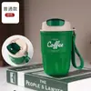 Popular Taza de Acero Inoxidable 316 Estilo Ins con Pantalla de Temperatura, Doble Pared Aislada con Correa, Taza de Viaje Portátil y Elegante