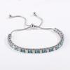 Pulsera Europea y Americana Transfronteriza de Acero de Titanio Micropavé Redonda de Zirconia de Color para Mujer Ajustable Color Diamante Completo Cadena de Tenis