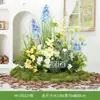 Arreglo de Flores Artificiales y Plantas Verdes HY-DS3 para Decoración de Fondo de Boda, Flor de Mesa, Decoración de Mesa de Comedor, Decoración de Flores Falsas de Lujo Ligero