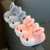 Chinelos de Algodão Infantis Meninas Fofos Desenho Animado Coelho Interno Casa Crianças Bebê Bolsa Salto Sapatos de Algodão Outono e Inverno Meninos