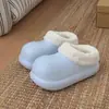 Pantuflas de Algodón Cerradas con Forro de Felpa para Mujer, Para Uso Interior/Exterior en Invierno, Modernas, Casuales, Antideslizantes, Impermeables, de Suela Gruesa, Zapatos de Algodón Calientes para el Hogar