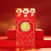 2027 Año de la Oveja Moneda de Oro Propicia Atracción de Riqueza Tarjeta de Dinero Bolsa de Terciopelo Paquete de Sobre Rojo Moneda Conmemorativa de Pan de Oro Regalo de Año Nuevo