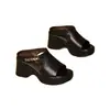 Sandalias de plataforma para mujer de cuero suave y suela gruesa, nuevo modelo de verano 2026, diseño de punta abierta y boca de pez, sandalias elegantes y de moda que aumentan la altura para uso en exteriores