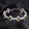 Novos Acessórios de Cabelo com Diamantes Europeus e Americanos Comércio Exterior Venda Quente Prata de Lei S925 Moissanita Colorida Hip Hop Marca Tendência Acessórios de Pulseira Trevo de Quatro Folhas