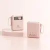 Power Banks Mini Fofos Atacado com Cabo Embutido, Fonte de Alimentação Móvel Portátil Compacta, Logo Personalizável, Grande Capacidade Criativa