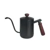 Chaleira para Café Coado Manual com Cabo de Madeira Sólida, Conjunto de Café de Alta Qualidade, Bico de Ganso, Bico Longo, Cafeteira Doméstica, Formato Cônico