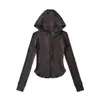 Ry25117-25 Nuevo Estilo de Verano Estilo Europeo y Americano Chaqueta Corta Ajustada Casual con Cremallera y Capucha para Niña