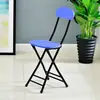 Silla Plegable Silla de Comedor Doméstica Silla Simple Silla de Ocio con Respaldo Taburete de Dormitorio Silla de Balcón Taburete Redondo Portátil para Adultos