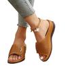 Sandalias de Cuña de Talla Grande para Comercio Exterior 2025 para Mujer Tiras Anchas Zapatos Casuales Transpirables Zapatos de Cuña de Color Sólido para Mujer