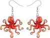 Novedad Tiburón Blanco de Acrílico Pendientes Anime Medusa Tortuga Colgante Joyería Animal Marino Regalo Acero Inoxidable