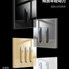 Panel de enchufe de interruptor gris tipo 86, interruptor de punto de pared de vidrio templado con espejo de control doble simple con luz LED para el hogar