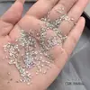 Set de mini pedrería de circonia blanca brillante para uñas, pedrería irregular de fondo plano, accesorios populares de colores mixtos para decoración de uñas