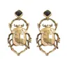 Pendientes florales de plata vintage transfronterizos europeos y americanos con un diseño geométrico de alta gama, versátiles para la moda de verano y el uso diario, para mujer